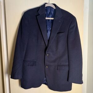 Lauren Ralph Lauren Camel Hair Navy Blazer – Men’s 40R Classic Jacket